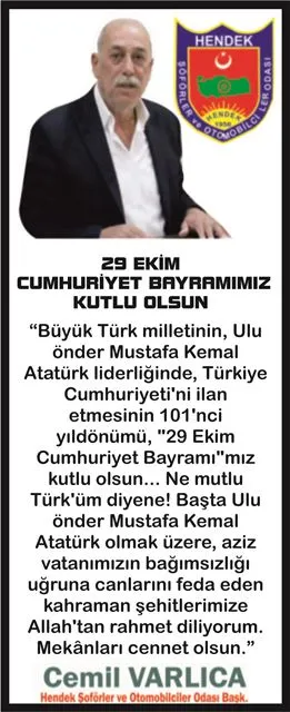 CUMHURİYETİMİZİN 101 Cİ YILI KUTLU OLSUN