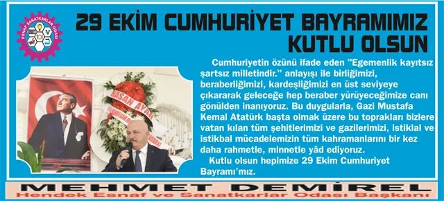 29 EKİM CUMHURİYET BAYRAMIMIZ KUTLU OLSUN