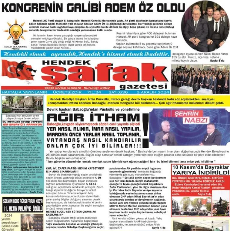 GAZETENİZ HENDEK ŞAFAK ÇIKTI