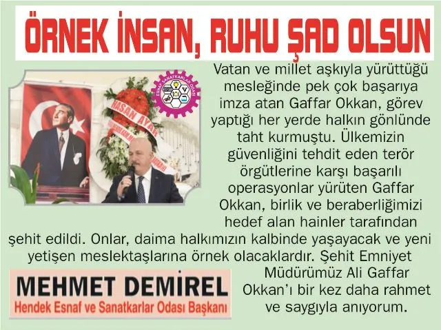 ÖRNEK İNSAN, RUHU ŞAD OLSUN