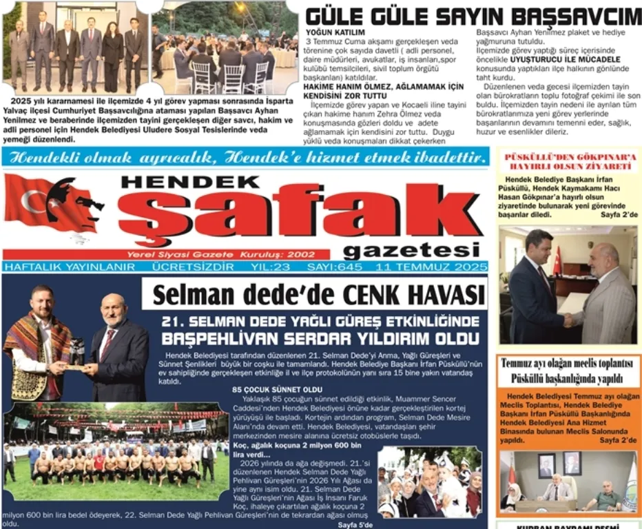 GAZETENİZ HENDEK ŞAFAK YARIN OKUYUCUSU İLE BULUŞUYOR