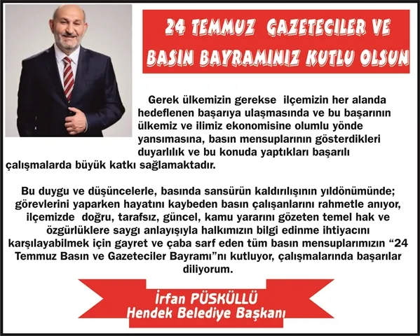 BASIN BAYRAMINIZ KUTLU OLSUN